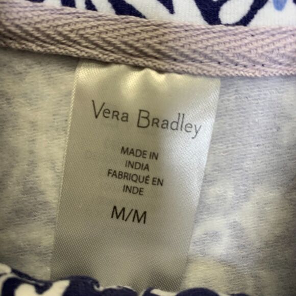 Vera Bradley Womens French Terry Quarter Zip Pullover Steel Blue Medallion - Picture 7 of 13